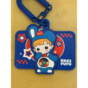Hacipupu Kawaii ID Badge Holder Lanyard Blue Cute Anime Card Case